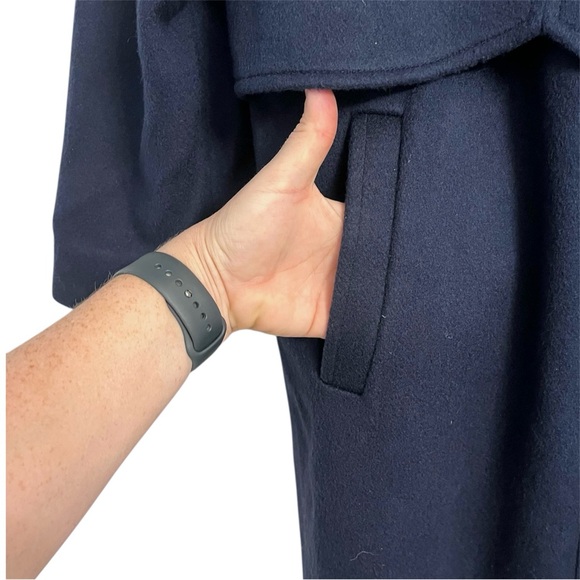 Vintage Fennelli Navy Wool Capelet Coat Women’s size 13/14 - Picture 4 of 15